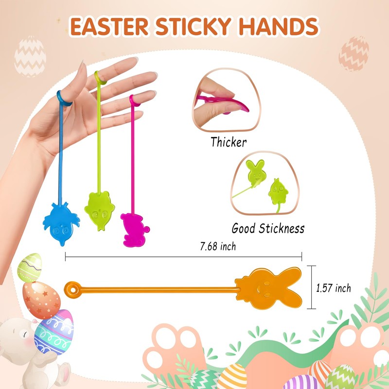 Easter Sticky Hands Bulk 42 PCS Party Favors for Kids
