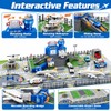 Airplane Toy Set with Helicopter, Trucks & Airport Playmat –