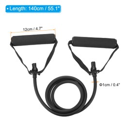 PATIKIL Single Resistance Band with Handles, TPE Elastic Exercise Band for Home Workouts Strength Training Fitness Pilates, Black