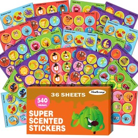 HORIECHALY 540 PCS Scented Stickers,Scratch and Sniff Reward Stickers