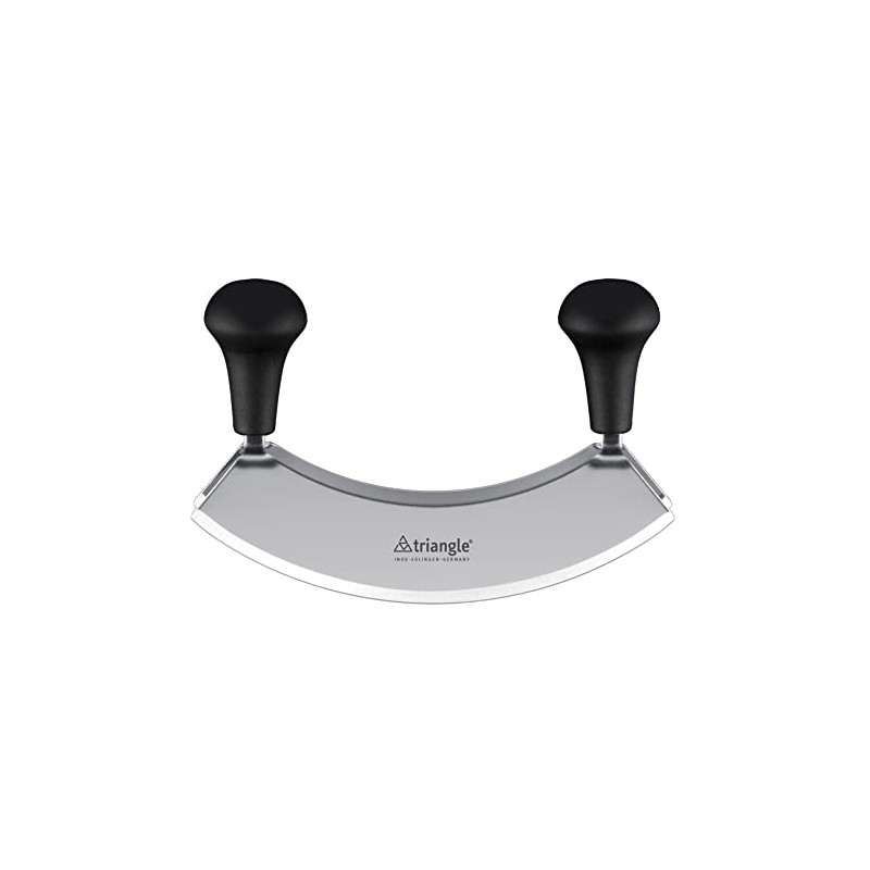 triangle Mincing Knife - 7” Stainless Steel Curved Double Blade