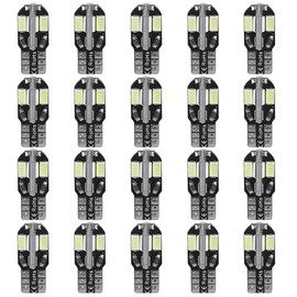 Acouto - 20 Bombillas de cuña, 8 Luces LED T10 para el Lado del Coche, para Canbus T10 194 168 W5W 5730
