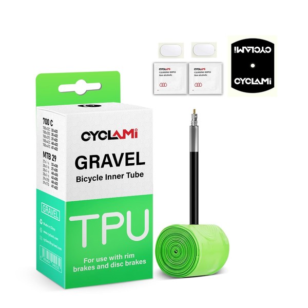 CYCLAMI 1PC TPU Gravel Inner Tube 700C x 32-47, FV: