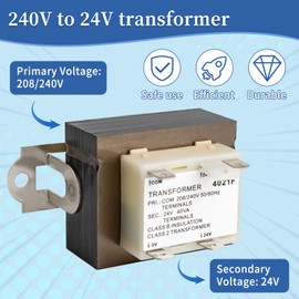 0130M00138S 240V to 24V Transformer Compatible with Goodman Amana HVAC Furnace Equipments, Primary COM 208/240V 50/60Hz Secondary 24V 40VA Transformer Replaces B1141643 PF40224