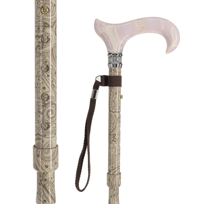 Royal RC Canes Designer Folding Bold Canes for Women, Creme