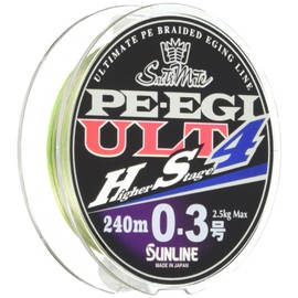 SUNLINE PE Line Saltimate PE Egi ULT HS4 84.5 ft (240 m), No. 0.3, 5.5 lbs (2.5 kg), 4 Pieces, White, Pink, Light Green