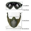 Yzpacc Airsoft Mask with Protective Glasses, Foldable Half Face Airsoft