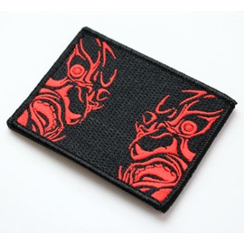 Patch Kongo Rikishi Statue (Nio, Demon), Velcro (Velcro/Velcro), Removable, Military Airsoft Embroidered Patch