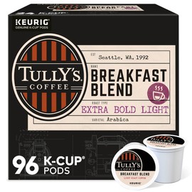 Tully's Coffee Breakfast Blend Keurig Single-Serve K-Cup Pods, Light Roast Coffee, 96 Count