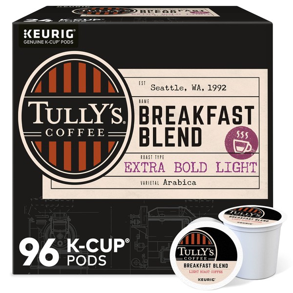 Tully's Coffee Breakfast Blend Keurig Single-Serve K-Cup Pods, Light Roast