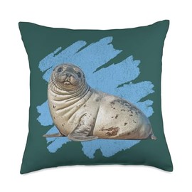 Ocean Seal Sea Life Animal Zoo Keeper Marine Biology Retro Throw Pillow