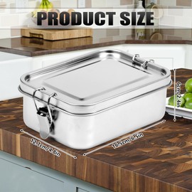 2/3 Pcs 850ML Stainless Steel Food Storage Container Set with Lids 30oz Reusable Metal Lunch Snack Containers Bento Box Prep Containers for Kids Adults Camping Trips Lunches (3)