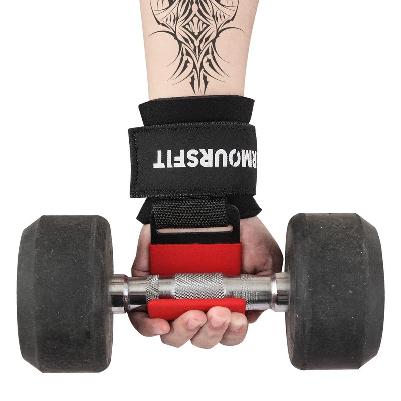 Weight Lifting Hooks (Pair), Heavy Duty Power Wrist Straps Hand