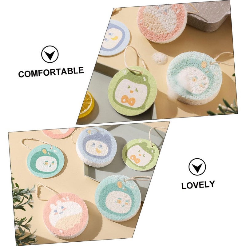 CHILDWEET 5pcs Cartoon Dish Scrubber Reusable Kitchen Cleaning Sponges for