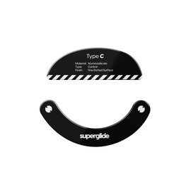 Superglide Glass Mouse Skates - Consistent Controllable Glide, Polished Round Edge, Super Balanced Gaming Mouse Feet with Durable Sole for Pulsar Xlite Series (Type-C, Black)