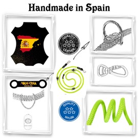 Hands Free Dog Lead. Double Ended Lead for Small Medium Large Dogs. Rope Double Dog Lead. MultiFunction Suitable for Shoulder, Waist. Made in Spain. Green Fluor & Black