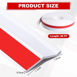 DGSL Garage Door Seal Top and Sides Seal Strip,49Ft Weather Stripping Garage Door Trim Seal Weatherproofing Garage Door Seals with Nails（White）