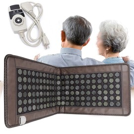 LIAPDG Far Infrared Heating Pad, 100W Stone Natural Jades Heating Pad with 3.94 Ft Power Cord & Storage Bag & Digital Display 68-158℉ for Most Sofas, Benches 12 Timing 59.06 x 19.69 Inch