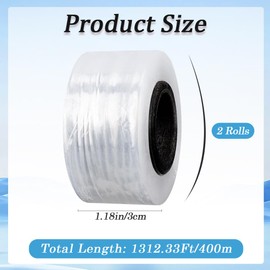 CREATCABIN 2 Rolls Stretch Wrap Film 3cmx400m Shrink Wrap Stretch Film Durable Plastic Shrink Film Shrink Wrap Roll Stretch Wrap Roll for Moving Stretch Wrap Transparent Cosmetics Travel Packaging