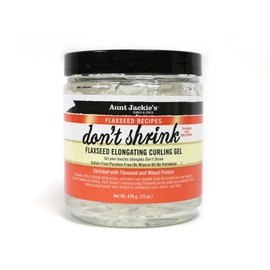 Aunt Jackie's Flaxseed Recipes Don't Shrink Elongating Hair Curling Gel for Natural Curls, Coils and Waves, Helps Prevent Dryness and Flaking, 15 oz