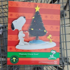 NEW Peanuts Choral Duet Christmas Village Dept 56 Lit Lighted Figure Snoopy Tree