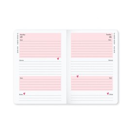 Matilda Moo 2024-2025 Academic Diary - A6 Size - Day a Page Mid Year Diary - Elastic Closure - July '24 to July '25 - Grey