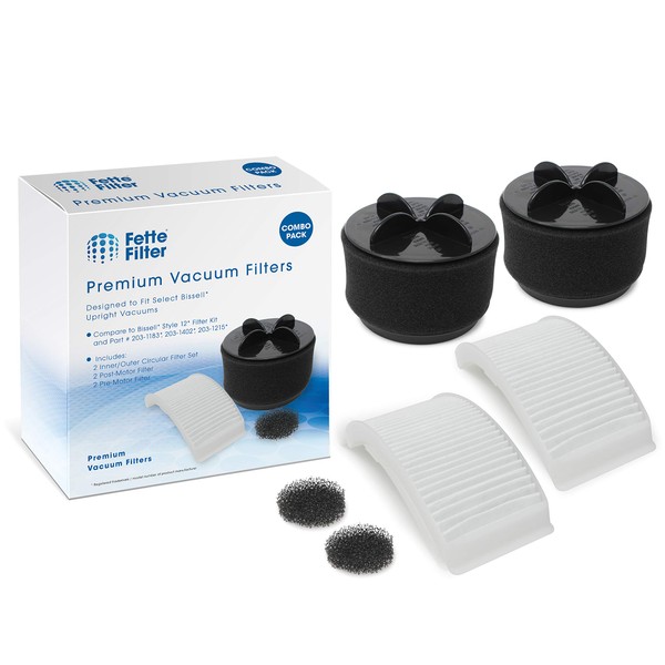 Fette Filter - Filter Set Compatible with for Bissell Style 12 & PowerForce Bag-Less Vacuums. Compare to Part # 203-1402, 203-8037, 203-1183, 2031464 & 2031215. Contains 2 of Each Part Number.