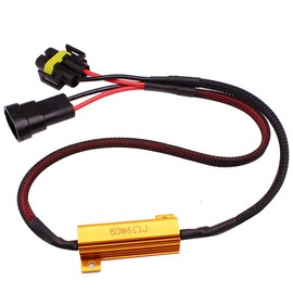 HUIQIAODS H8/H11 Compatible Metal Resistor, 50W 6Ω LED Fog Warning Light, Warning Canceller, Hifra Prevention, Set of 2 (Yellow, H8/H11 Resistance 50W, 6Ω)