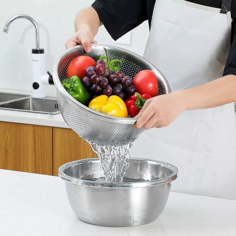 Paoli 304 Stainless Steel Microporous Colander, 4.5QT Large Capacity with
