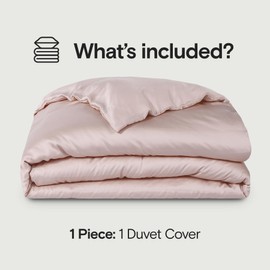 SIJO AiryWeight Duvet Cover, 100% Lyocell Derived from Eucalyptus, Buttery Soft, Best Cooling Sheets by Architectural Digest (Blush, King/Cal King 106"x90")