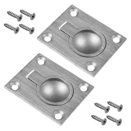 SPEACOUR Hatch Handle Flat Door Handle Inlet Handle Invisible Handles 48 x 38 mm Lifting Handle Floor Lifter Embedded Pull Ring Handle Stainless Steel Hatch Handle with 8 M5 x 20 Screws for Lifting
