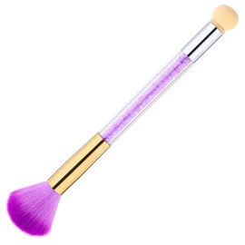 SILPECWEE 1pc Purple Nylon Sponge & Regular Nail Brush, Ombre Nail Art Brush, Acrylic Nail Brush Cleaner, Alloy & Acrylic Handle, Perfect for Gel Nails & French Manicure