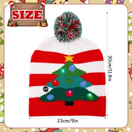 Booaee LED Christmas Hat for Adults, Christmas Hat Children, Santa Hat, LED Hat, Children's Luminous Hat, One Size for Christmas Party, Adults, Children