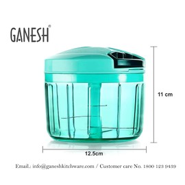 Ganesh Chopper Vegetable Cutter, Pool Green (725 ml)