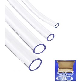 Clear Tubing Assortment, 2mm 3mm 4mm 5mm ID, 12 Meters Lengh In All, 1mm Thickness, Flexible Plastic Tube Hose Set For Home Repair Water Oil Transfer Aquarium, BPA Free and non-toxic