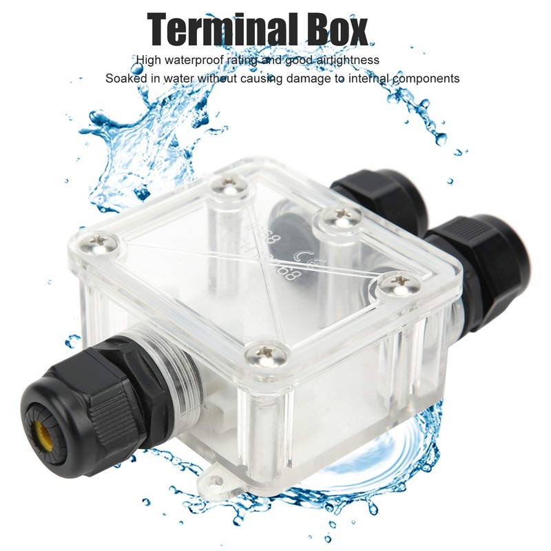 Electrical Trailer Junction Box, 3 Way Trailer Wire IP68 Waterproof
