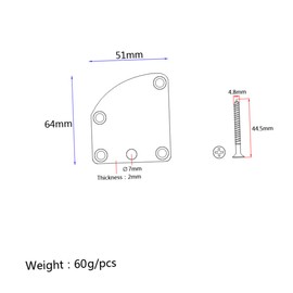 Levemolo 5holes Triangle Guitar Neck Plate Silver Bass Neck Board for Electric Guitar Lightweight Durable Screws Easy Installation