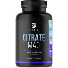 Citrato de Magnesio Puro 2400 mg por porción de 240 caps. Alta absorción. Ingredientes Naturales. Citrate Mag. B Life.