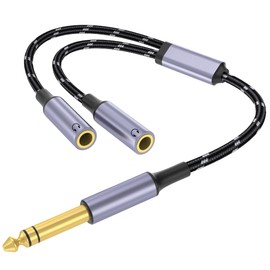 DCNETWORK 1/4 inch TRS to Dual 1/8 Female Y Cable, 6.35mm to Dual 3.5mm Female Y Splitter Cable, 1/4 Inch to Dual 1/8 Inch Headphone Adapter Compatible Headphones etc