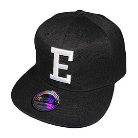Letter Initials Snapback Cap Black & White, E