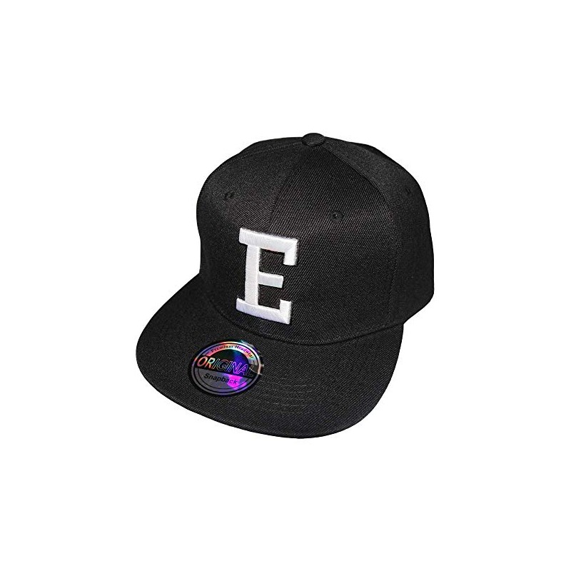 Letter Initials Snapback Cap Black & White, E