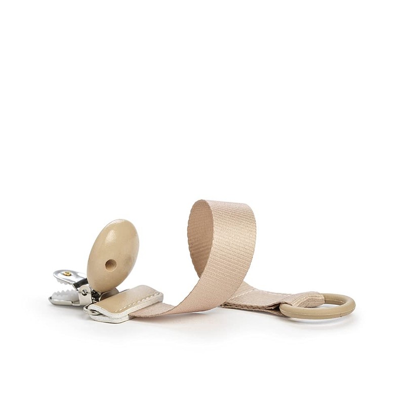 Elodie 5477 Pacifier Clip Wood Pure Khaki Pacifier Clip Nordic