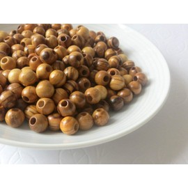 Holy Land Olivewood Beads 8mm Make Your Own Rosary (500 Beads) with Zuluf Certificate | Wooden Beads for Crafts, Jewelery Making, Necklaces, Bracelets and Rosaries from Jerusalem Israel | BEAD023