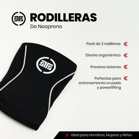 STS4FITNESS | Rodilleras Gym de Neopreno para Entrenamiento Cruzado y Powerlifting | Rodillera Deportiva Pack de 2 | Accesorios Gym Ideal para Hombres, Mujeres y Niños | Talle S