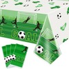 Hegbolke 4 Pack Football Party Tablecloths - Reusable Football Theme Table Cover for Kids Football Themed Birthday Party Decorations, 220x130cm