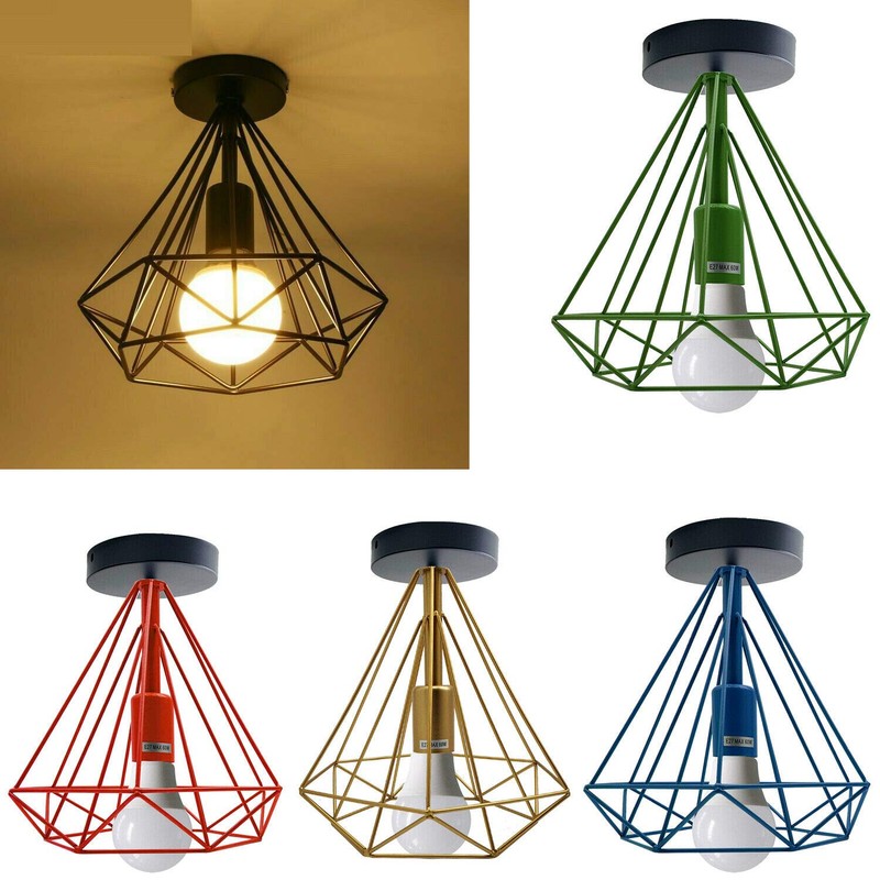 Retro Vintage Industrial Flush Mount Ceiling Light, Retro Pendant Lighting