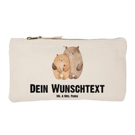 Mr. & Mrs. Panda Größe S Klein Personalisierte Schminktasche Bären Liebe - Personalisierte Geschenke, Schminktasche mit Namen, verliebt, Verlobung,