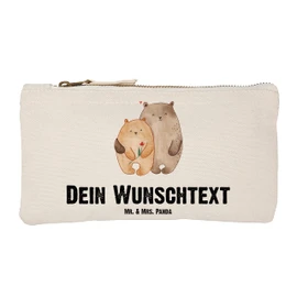 Mr. & Mrs. Panda Größe S Klein Personalisierte Schminktasche Bären Liebe - Personalisierte Geschenke, Schminktasche mit Namen, verliebt, Verlobung,