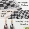 VOOVA & MOVAS Checkered Hand Towels, 100% Cotton, 14x29 in,
