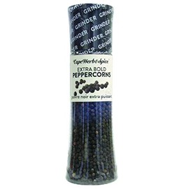 Cape Herb & Spice - Giant Grinder - Extra Bold Peppercorns, No MSG, No Artificial Flavouring, Non-GMO, Halal, Vegan, 180g